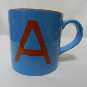 Opal House Opalhouse Ceramic Monogram Initial A mug cup Dish Micro blue orange